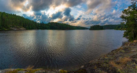 Vansjo Lake after sunset South East sideの写真素材