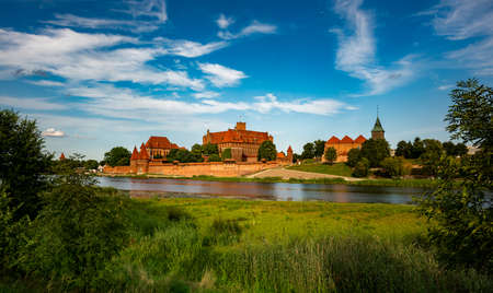 Malbork Castle 13th century fortified monastery Located by river Nogat in Polandのeditorial素材