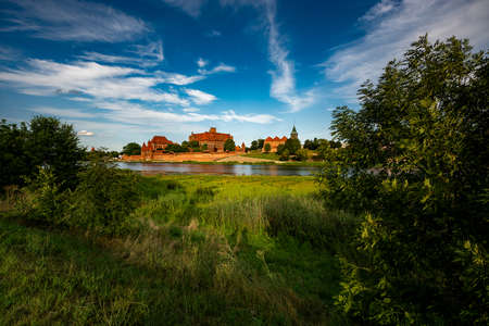 Malbork Castle 13th century fortified monastery Located by river Nogat in Polandのeditorial素材