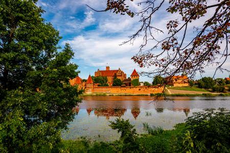 Malbork Castle 13th century fortified monastery Located by river Nogat in Polandのeditorial素材