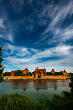 13th century Castle of the Teutonic Order in Malbork Vertical composition with copy spaceのeditorial素材