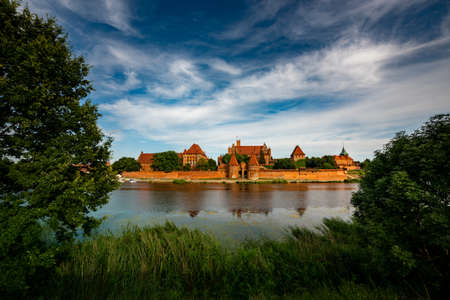 Malbork Castle 13th century fortified monastery Located by river Nogat in Polandのeditorial素材