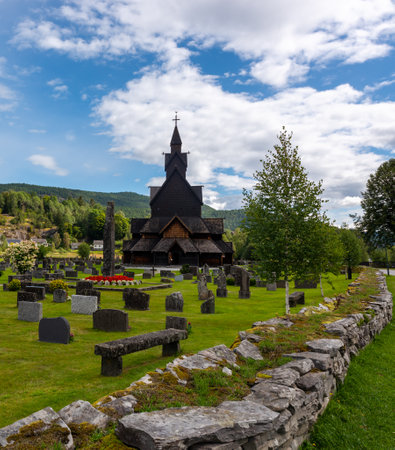 Heddal Church Norway's largest stave church build in 13th centruyの写真素材