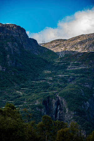 Famous Winding road from Lysebotn to Sirdalの写真素材