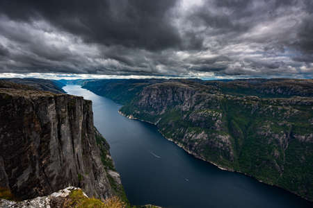 Eagle Head Viewpoint near Kjeragboltenの写真素材