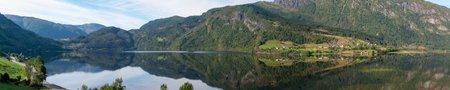 Lake Granvinsvatnet Panorama Norway, Scandinavia, Europeの写真素材