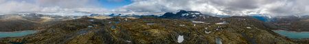 Skalavatnet Lake: Stunning water body in Suldal, Norway. Surrounded by lush forests, it's a tranquil retreat for nature lovers, offering fishing and hiking in crystal-clear waters. Perfect escape to picturesque Norwegian countrysideの写真素材
