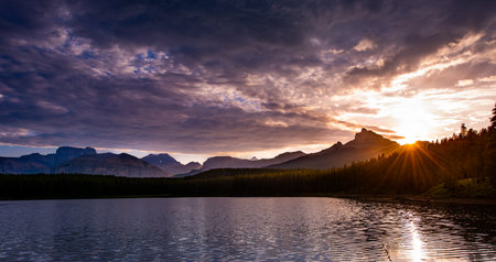 Margaret Lake  in the Waiparous area Alberta Canadaの写真素材