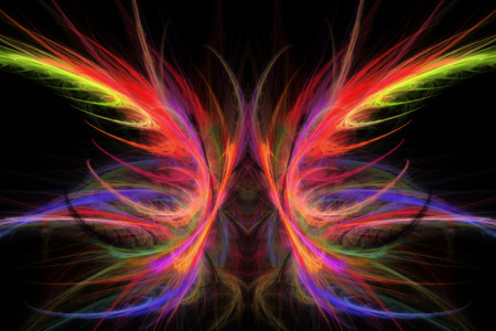 Computer generated abstract butterfly fractal flame の写真素材