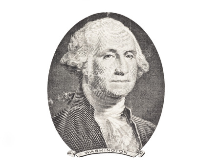 Portrait of George Washington on white background のeditorial素材