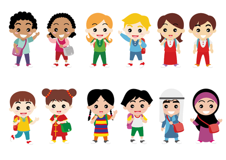 Illustration of Kids Celebrating Diversityのイラスト素材