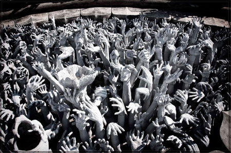 An ocean of hands cycle of death and rebirth