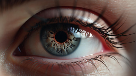 Close-up of the pupil of the eye. Macro photography.の素材