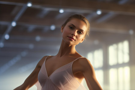 A woman posing in a beautiful white dressの素材