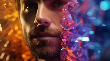 A person with a beard in close-upの素材