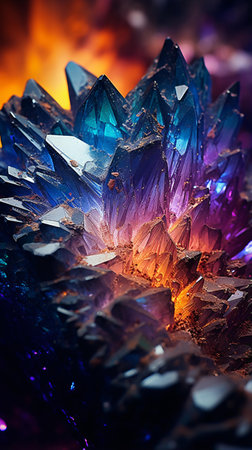 A close-up of a vibrant gemstone-like objectの素材