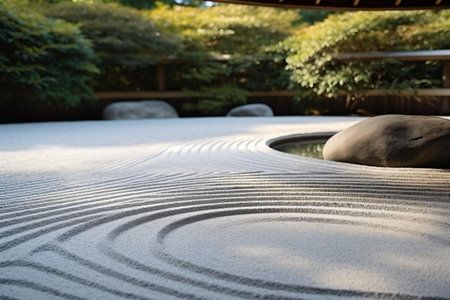 A rock sitting on a stone covered groundの素材