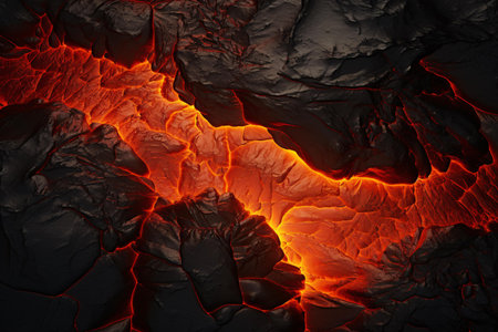 Lava texture in close-up detailの素材