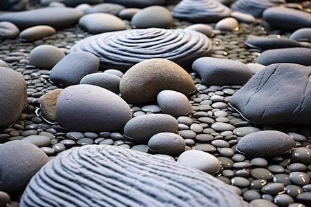 Rocks and pebbles on the groundの素材