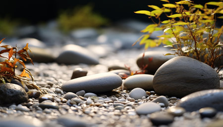 a close-up of rocks on a beachの素材
