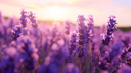 a field of purple flowersの素材