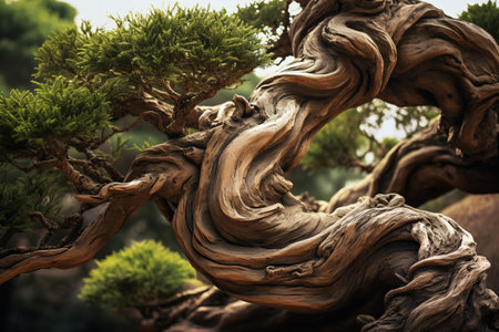 a tree with a statue of a person on itの素材