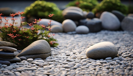 a plant growing in a rocky areaの素材