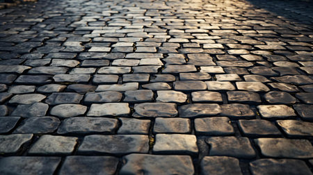 a cobblestone road with a cobblestoneの素材