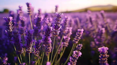 a field of purple flowersの素材