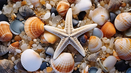 a group of sea shellsの素材