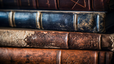 a close up of some booksの素材