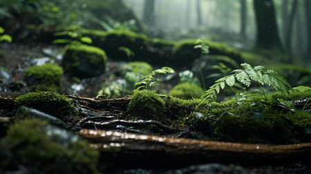 a close-up of some mossの素材
