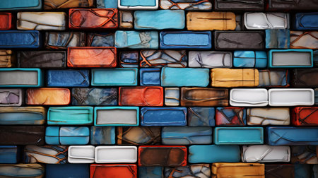 a group of different colored square objectsの素材