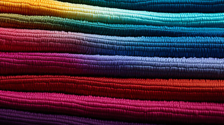 a close-up of some colorful fabricの素材