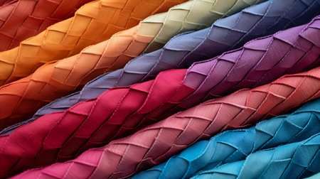 a close-up of some colorful fabricの素材