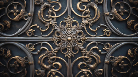 a metal gate with a designの素材