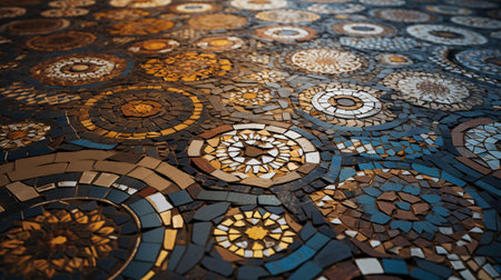 a close-up of a mosaic floorの素材