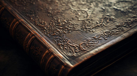 textured surface of an old bookの素材