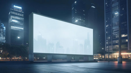 a large building with a large screenの素材