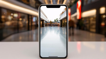 a phone with a reflection of a person in itの素材