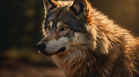 a wolf looking at the cameraの素材