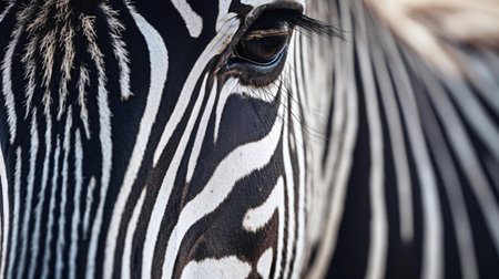 a close up of a zebraの素材