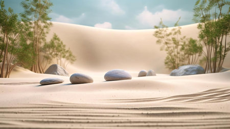 a group of rocks on a wooden surfaceの素材