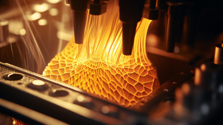 a close-up of a fireの素材