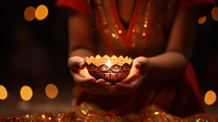 a person holding a lit candleの素材