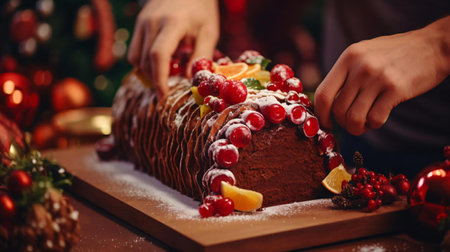 a person cutting a cakeの素材