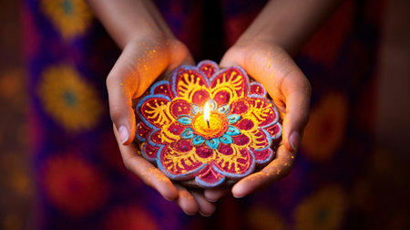 a person holding a lit candleの素材