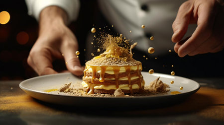 a person is eating a slice of cakeの素材