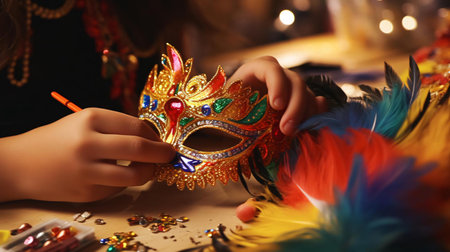 a person holding a decorated cakeの素材