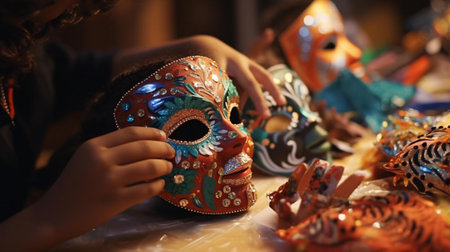 a person holding a decorated eggの素材